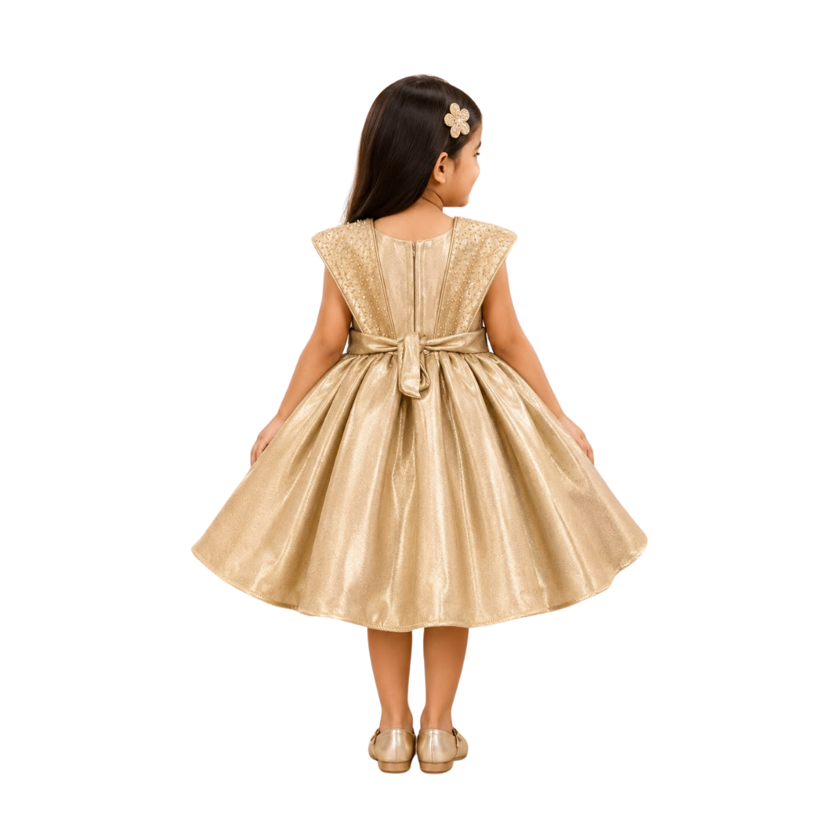 Golden Princess Party Dress for Girls Photo 3