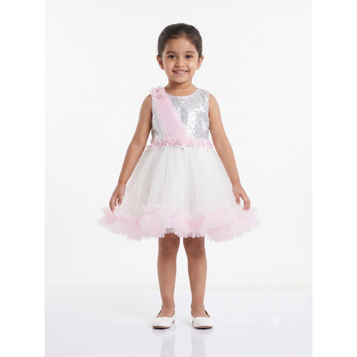 kidstown Baby pink flare party wear frock
