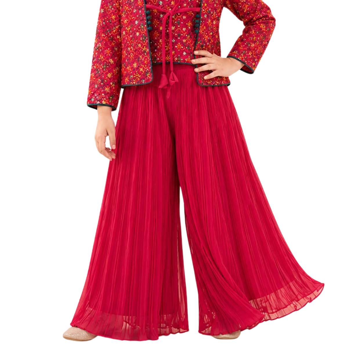 Kidstown Girls Rani Pink Embroidered Photo 3