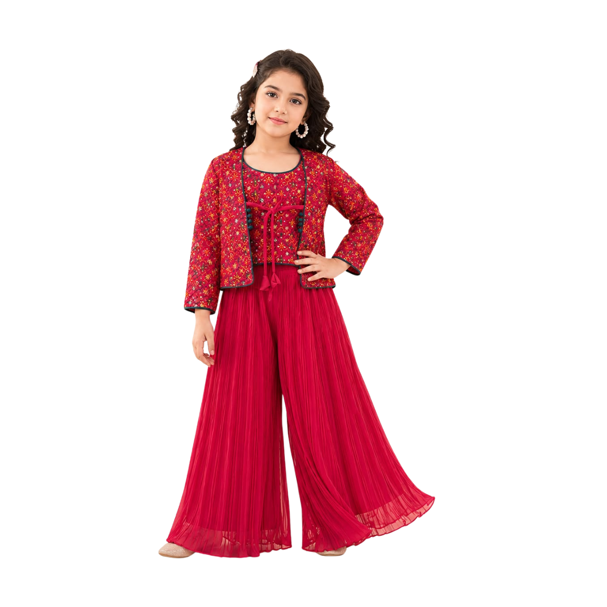 Kidstown Girls Rani Pink Embroidered