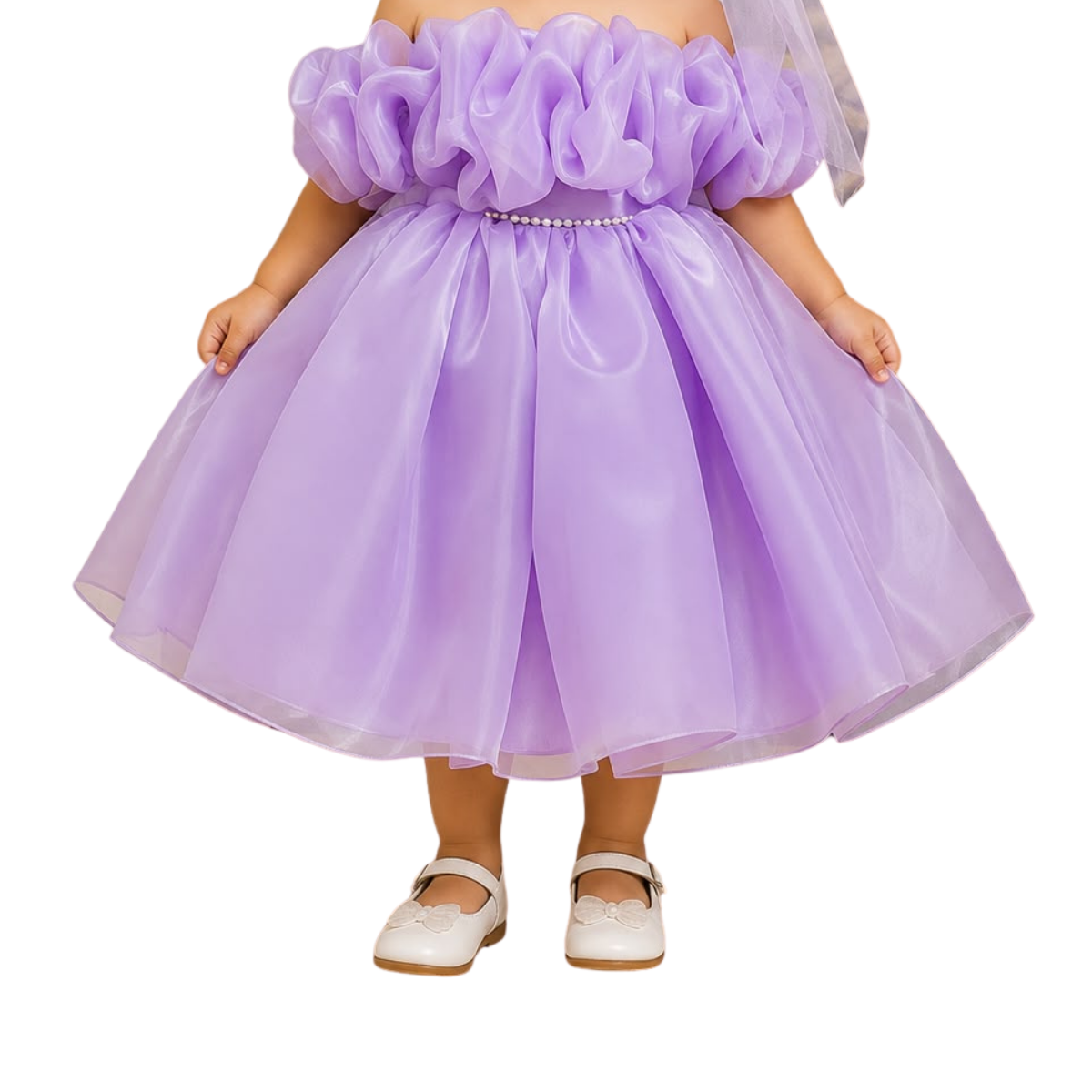 Lavender Organza Princess Party Dress for Baby Girls Photo 3