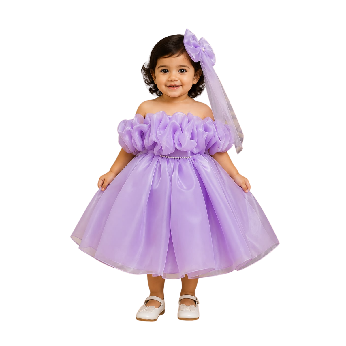 Lavender Organza Princess Party Dress for Baby Girls