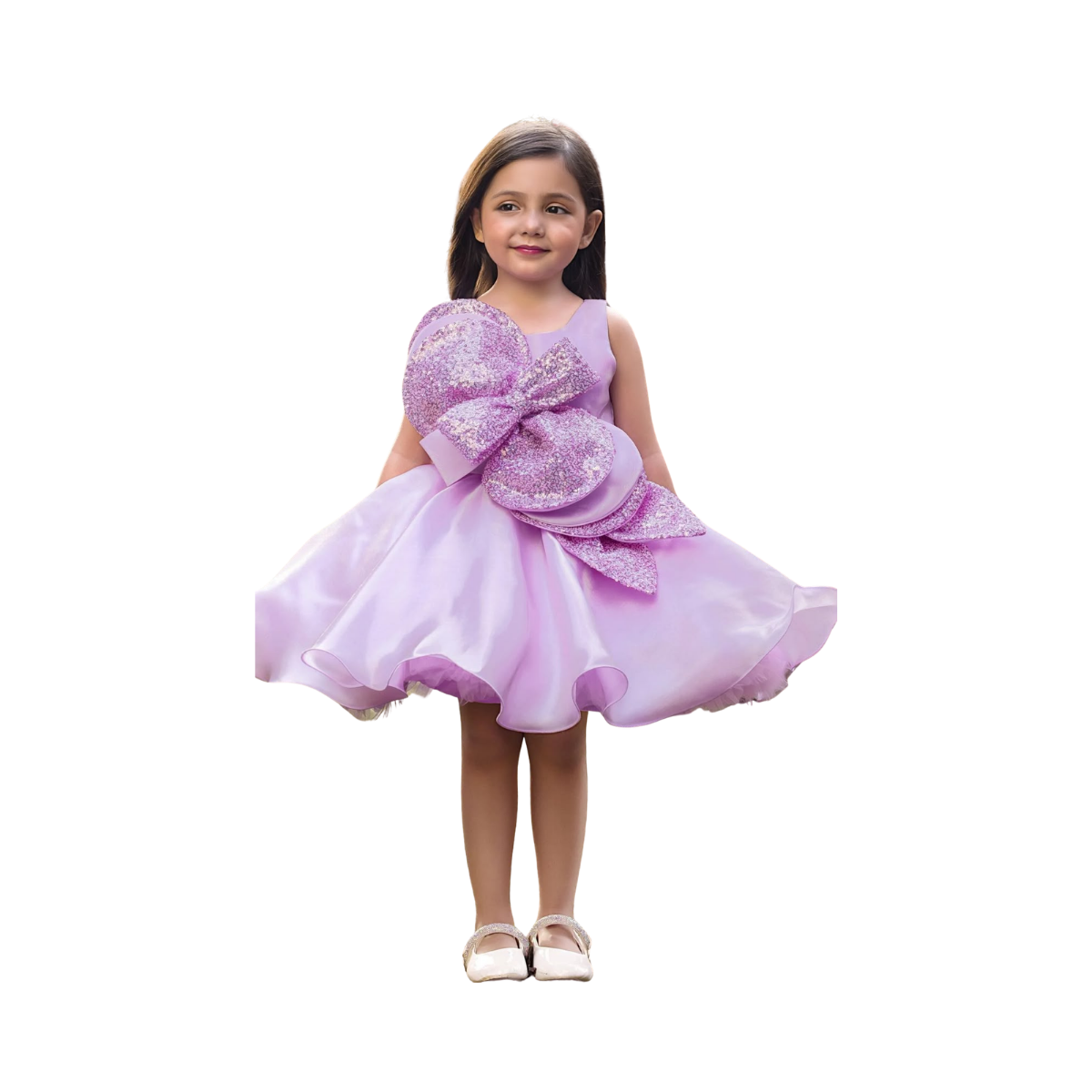 Lavender Sparkle Party Dress for Girls Photo 3